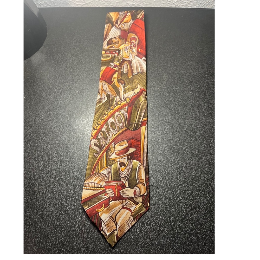 The Beatles Rocky Raccoon Silk Tie 1991 Apple Corps Ltd Western Saloon Graphic